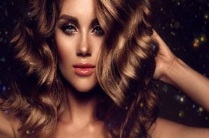 Beautiful Young Brunette With Make Up Curly Hair 1
